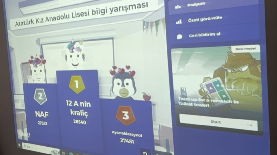 Okulumuzda interaktif bilgi yarışması düzenledik.